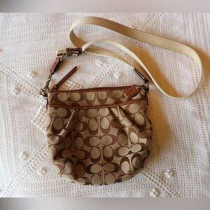 Coach Beige and Brown Crossbody Bag